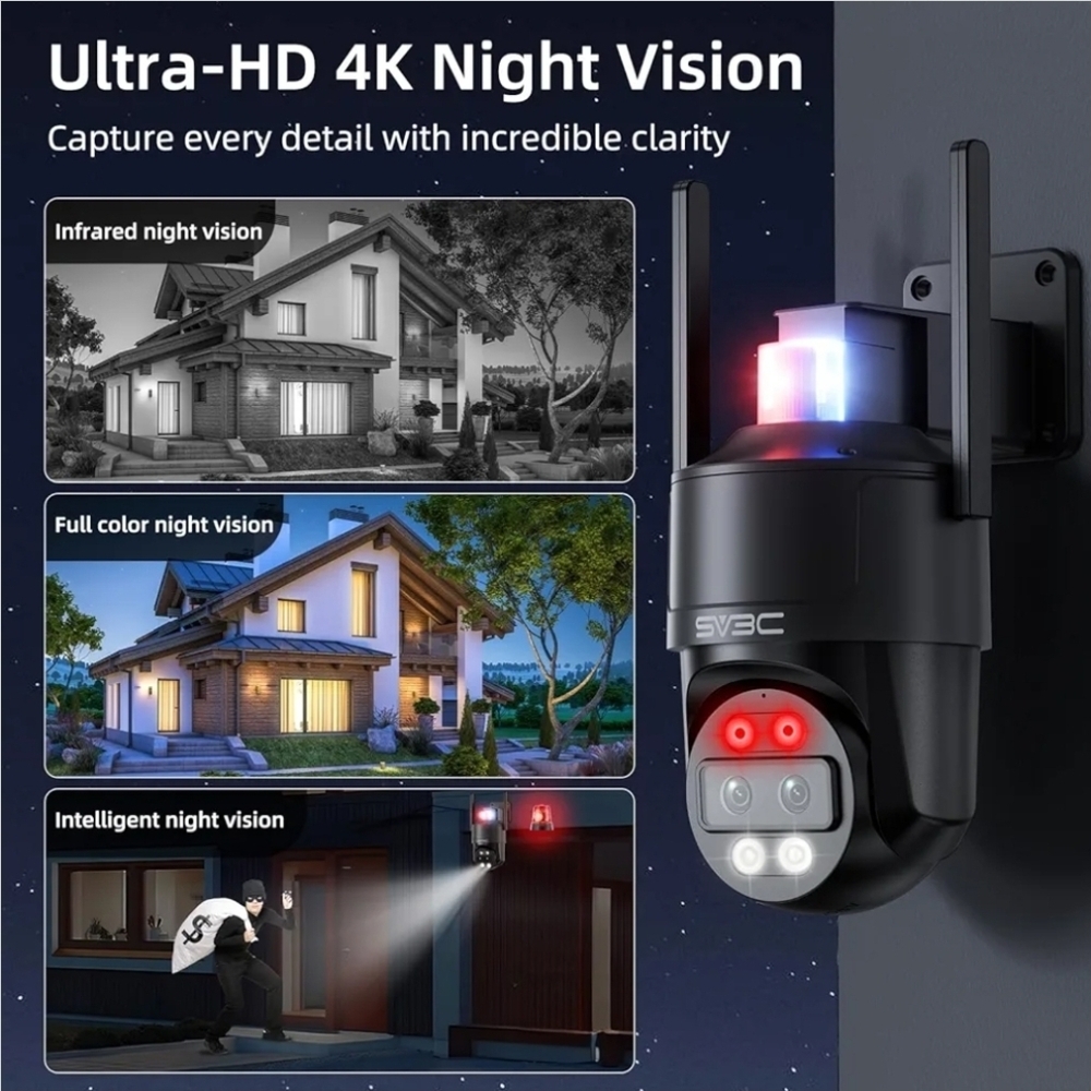 4k Dual Lens Wifi Security Camera - Picture 4 of 8